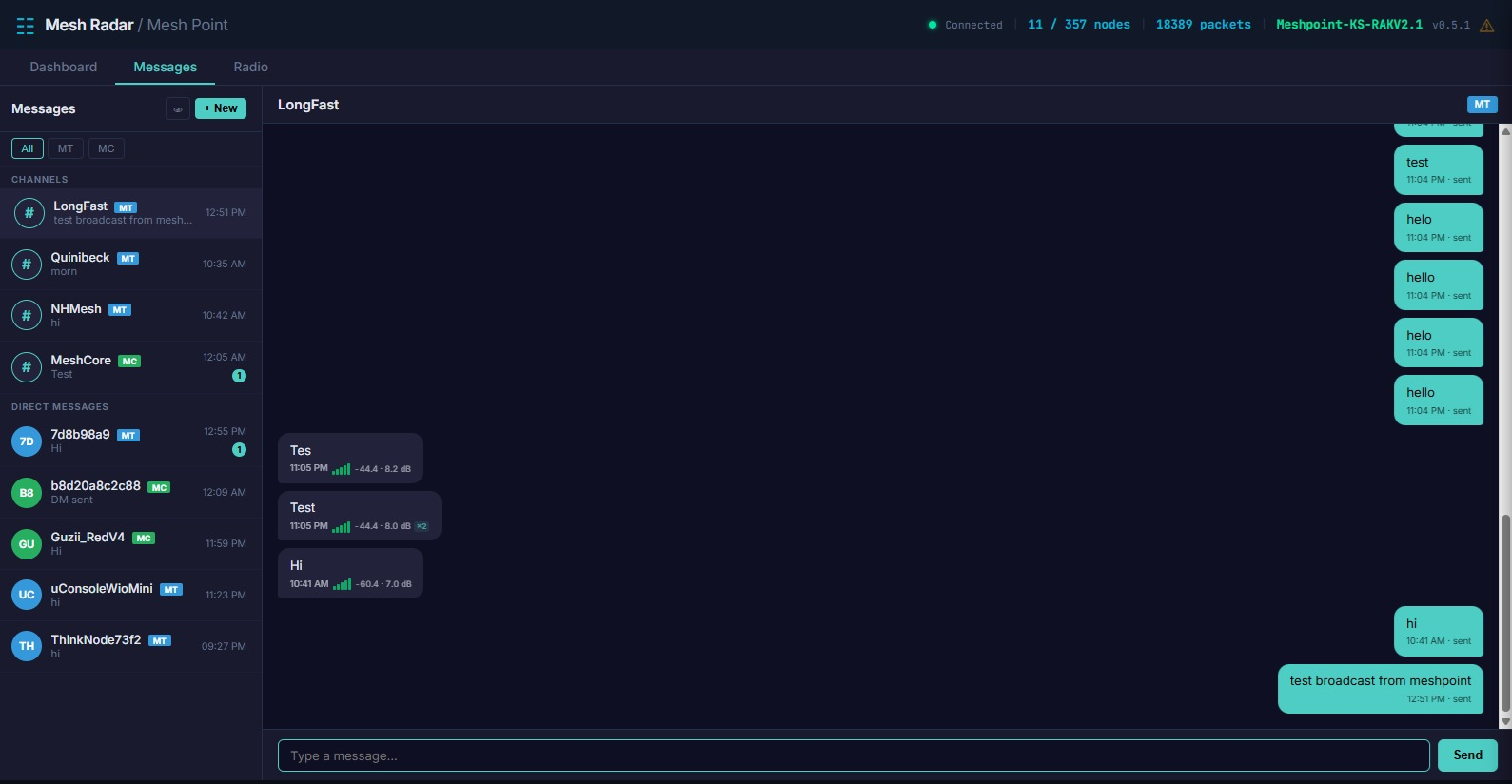 Browser-based messaging with channels and DMs