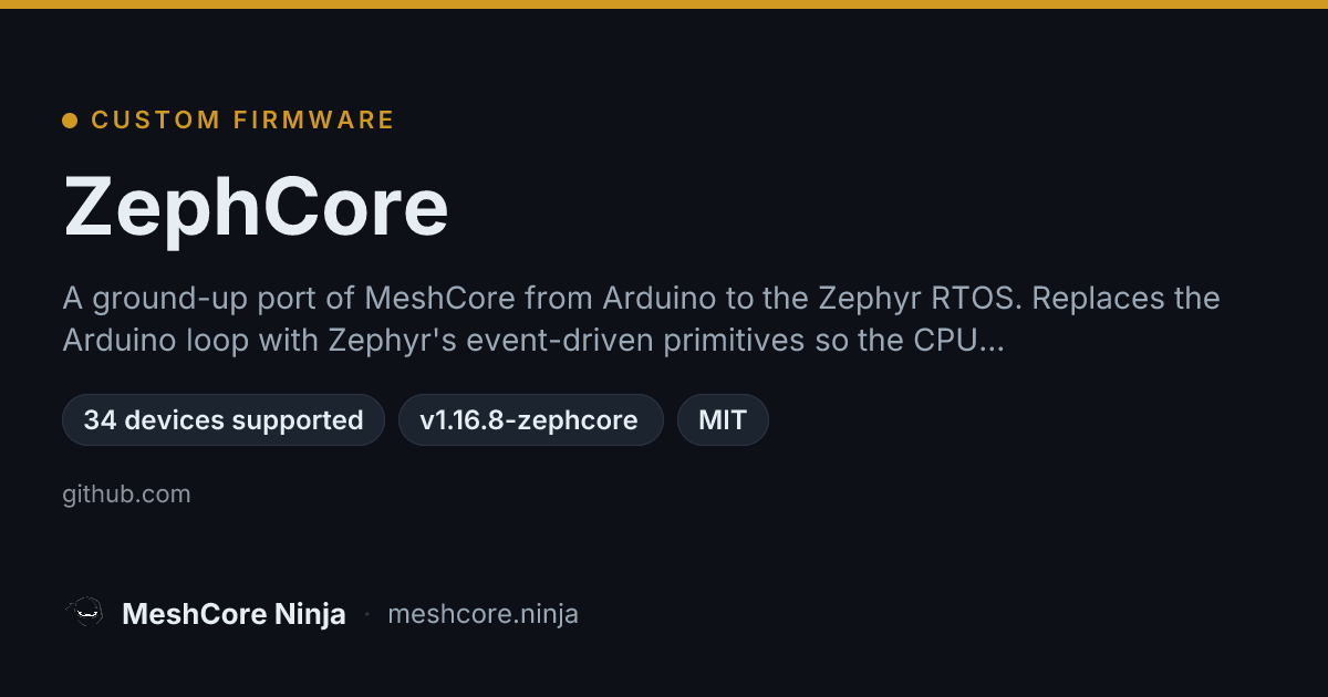 ZephCore — MeshCore Ninja