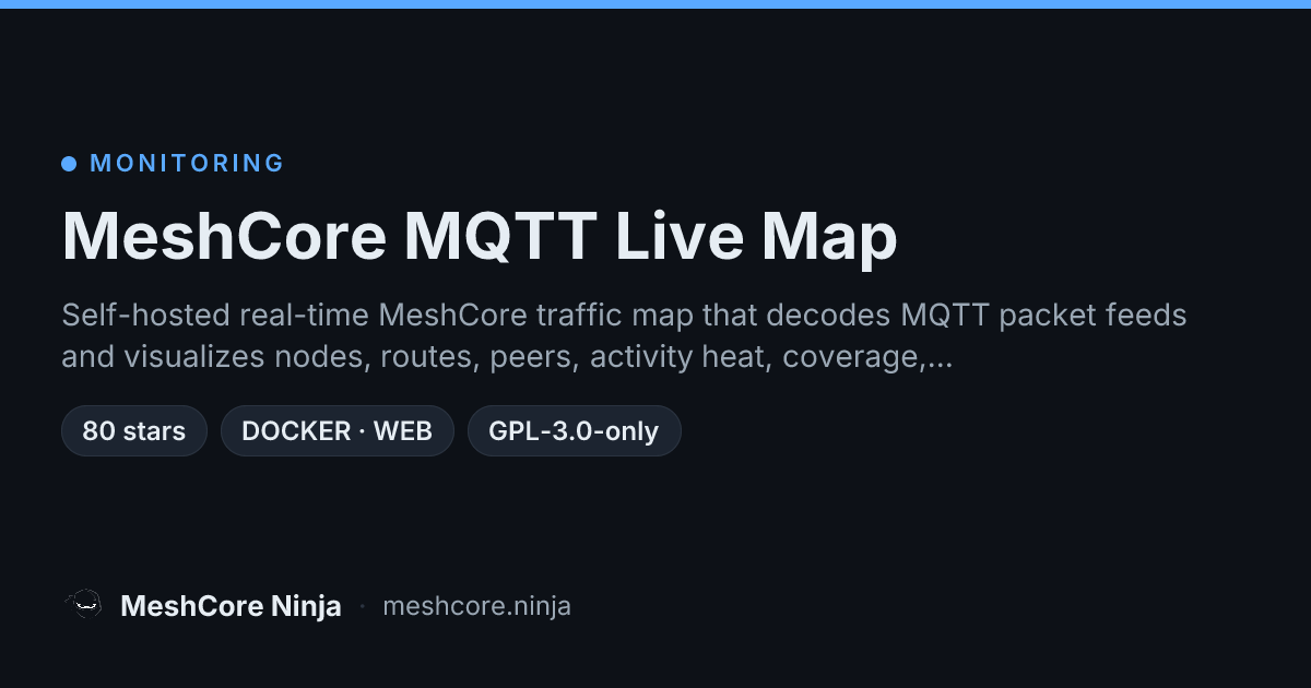 Meshcore Map MeshCore MQTT Live Map — MeshCore Ninja