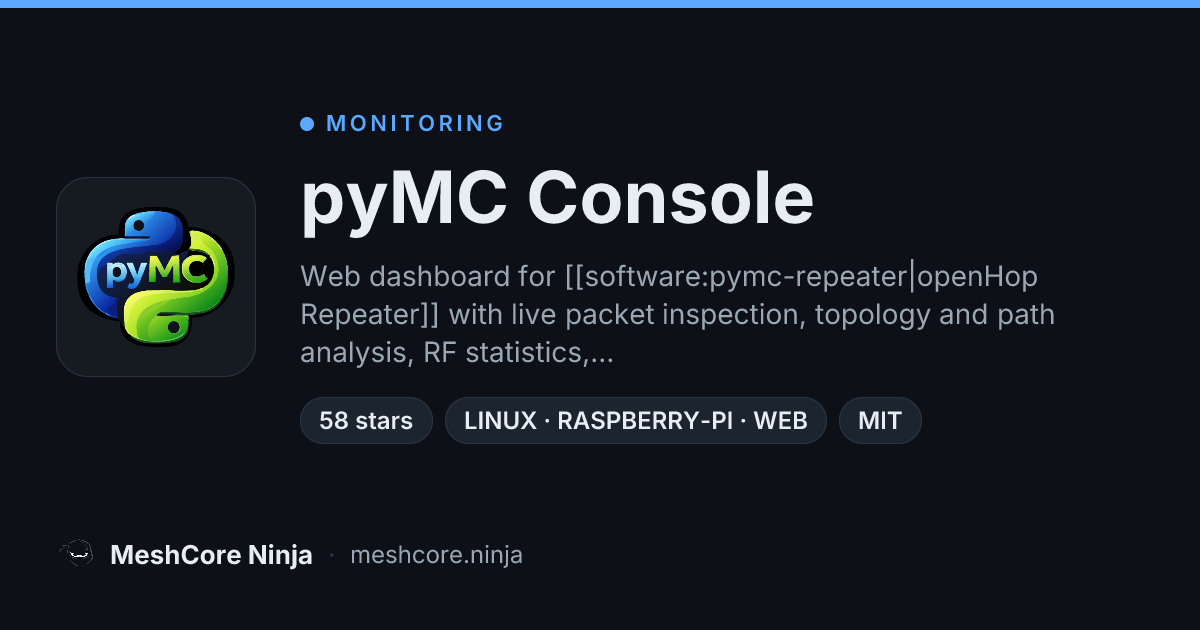pyMC Console — MeshCore Ninja